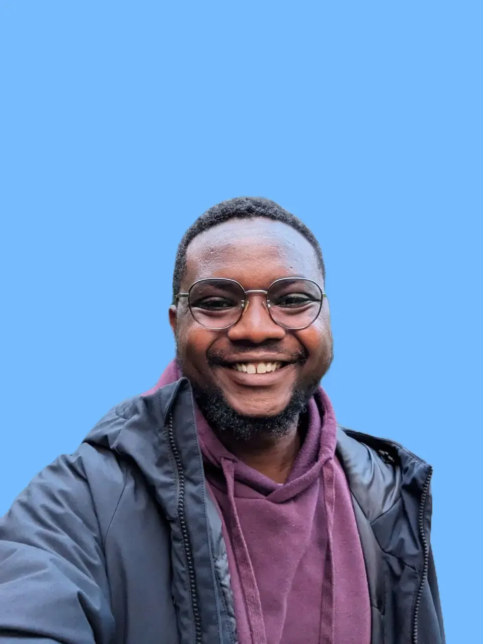 Daniel's half-smiling happy face